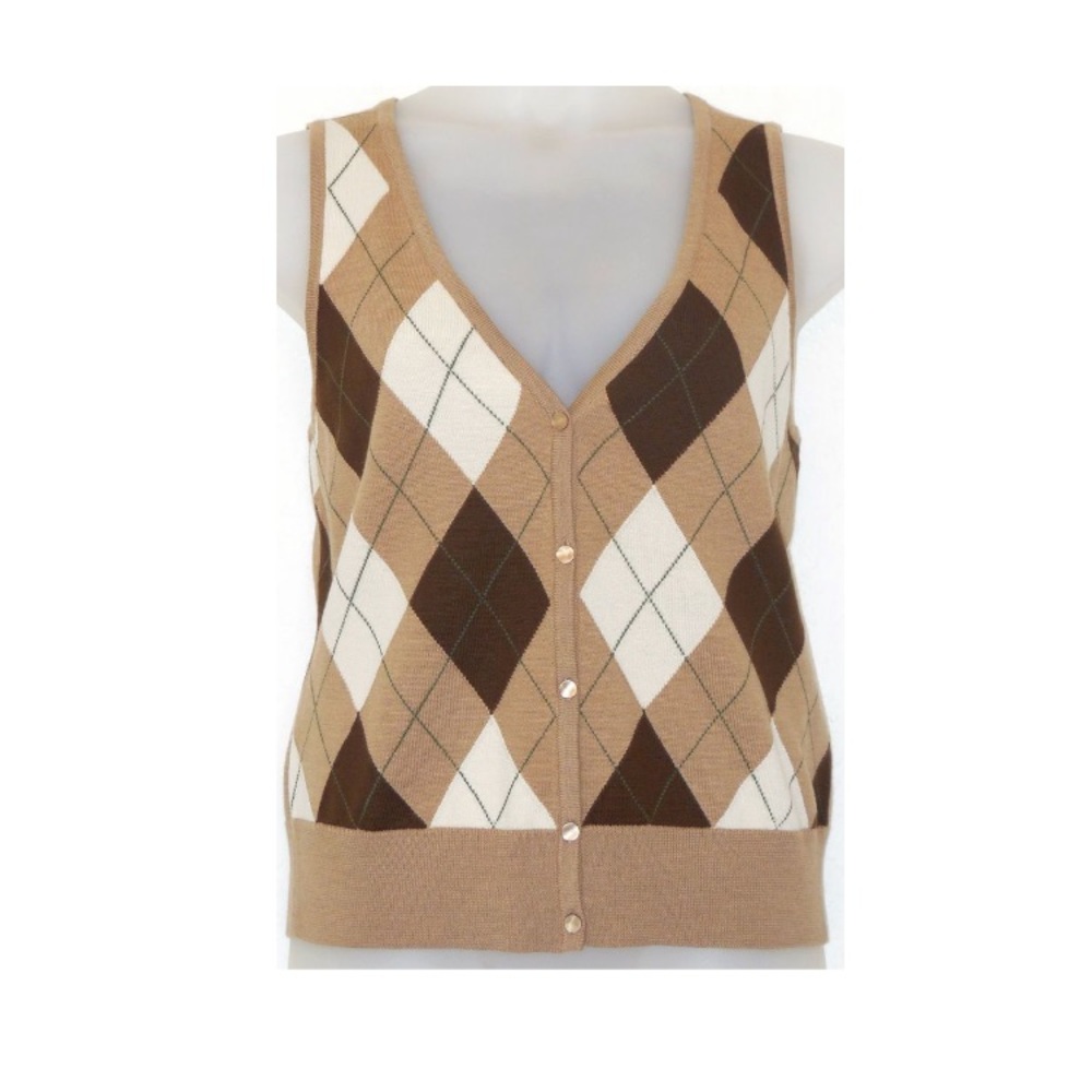 Brown argyle sweater vest